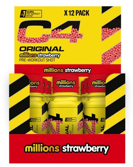 C4 Original PWO Shot 60 ml x12 Millions Strawberry